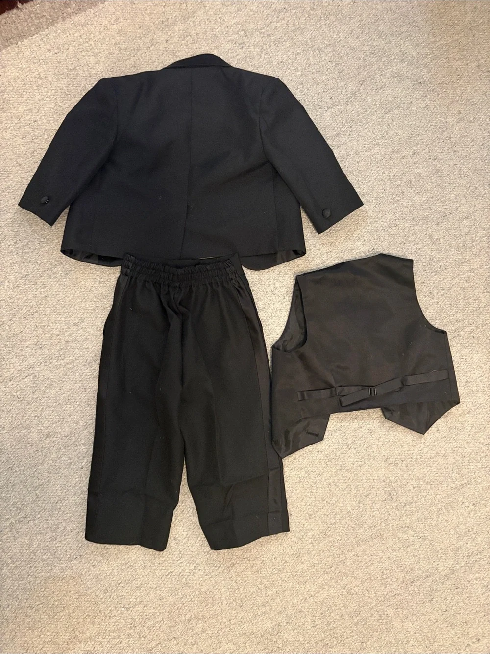 Classic Black Kids Three-Piece Matching Tux Suit Set